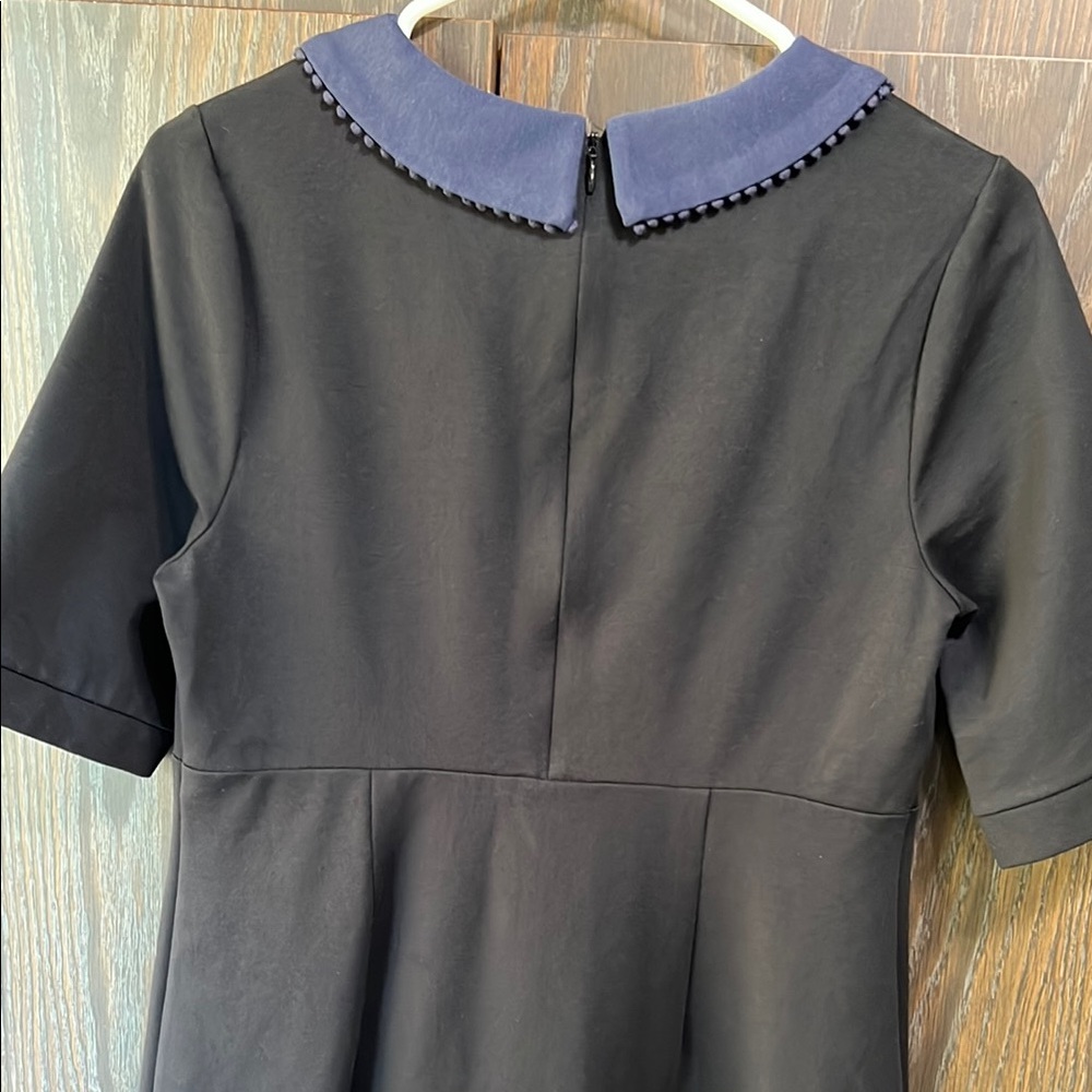 Black Dress with Navy Collar, Retro Look, Goth, 8 - Picture 8 of 9